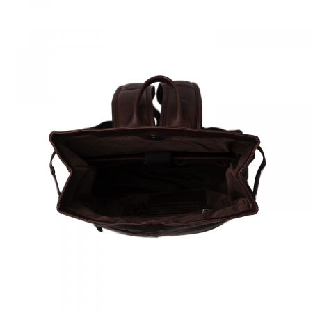 Rucsac The Chesterfield Brand, Graz din piele , cu compartiment pentru laptop de 15 inch, Maro inchis [2]