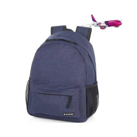 Genti voiaj - Rucsac unisex din material textil, Gladiator, model Crew Denim, Albastru
