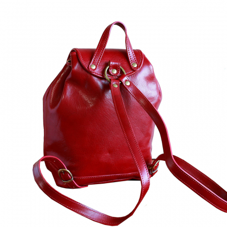Rucsac unisex din piele bordo model R110 [1]