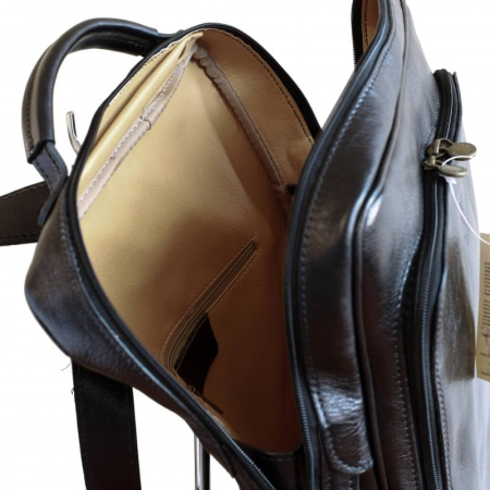 Rucsac  unisex din piele vacheta, model R106, Negru [1]