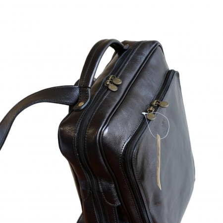 Rucsac  unisex din piele vacheta, model R106, Negru [2]