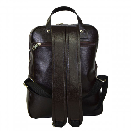 Rucsac unisex din piele naturala moale, model 245, Maro mat [3]