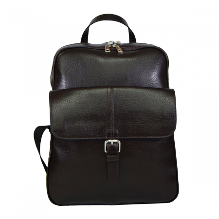 Rucsac unisex din piele naturala moale, model 245, Maro mat [2]