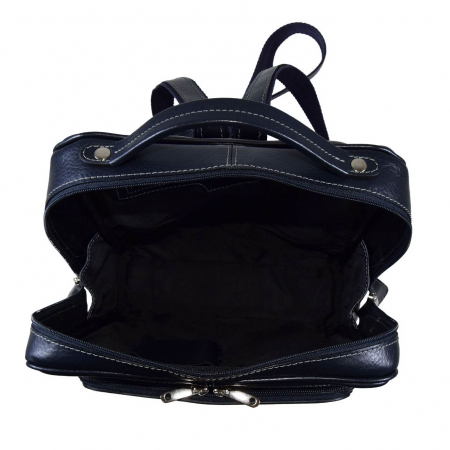 Rucsac unisex, din piele naturala moale, model 236, Bleumarin mat [4]