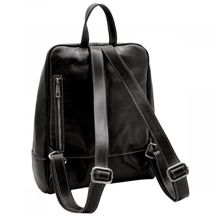Rucsac unisex din piele naturala vachetta, model R135, Negru [3]
