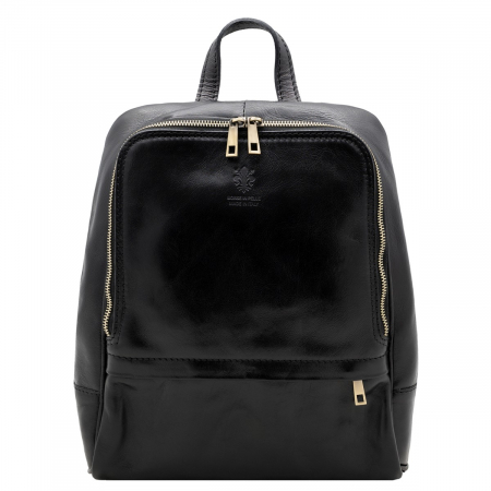 Rucsac unisex din piele naturala vachetta, model R135, Negru [1]
