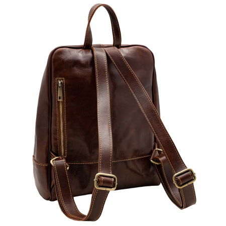Rucsac unisex din piele naturala vachetta, model R135, Maro [5]