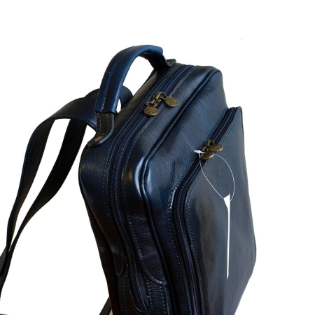 Rucsac  unisex din piele vachetta, model R106, Bleumarin [2]