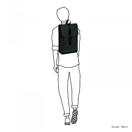 Rucsac unisex impermeabil, pentru laptop de 12 inch, Daniel Ray, seria Fullerton, Verde inchis [1]