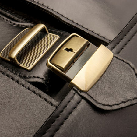 Servieta din piele naturala, model S019, Negru [4]