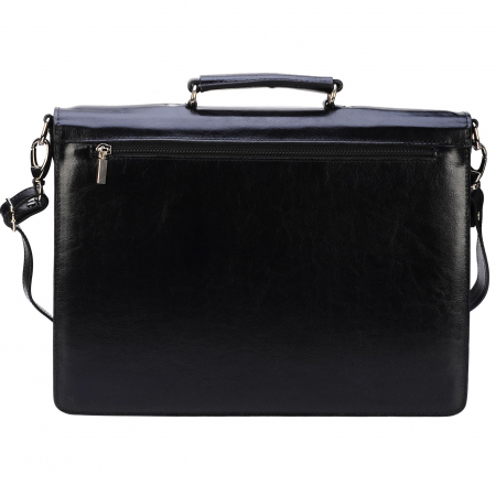 Servieta din piele naturala, model 014, Negru [1]