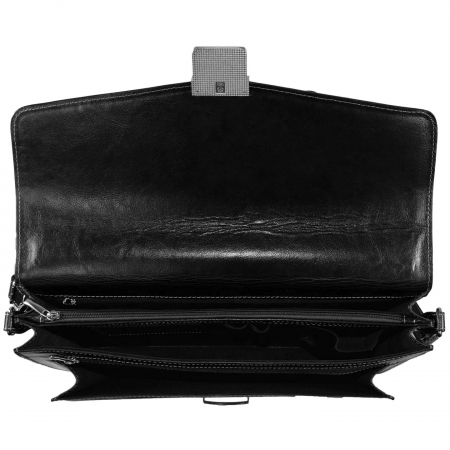 Servieta din piele naturala, model 014, Negru [5]