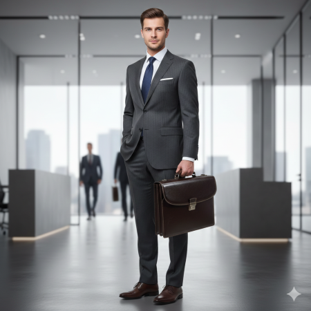 Barbati - Servieta din piele naturala, model 019, Maro vintage