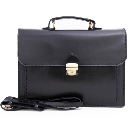 Serviete - Servieta din piele naturala model S021, Negru