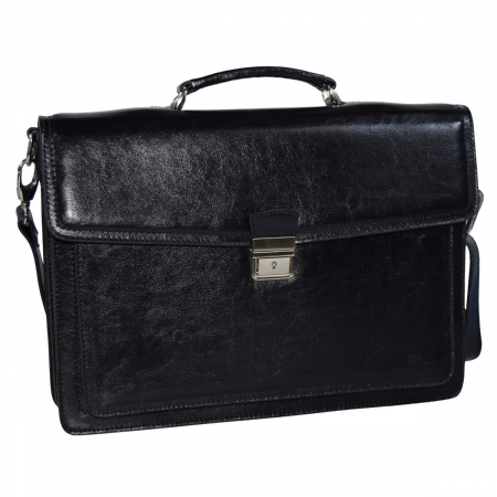Serviete - Servieta din piele naturala, model 08, Negru