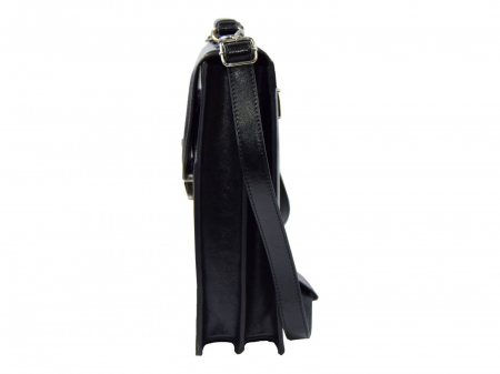 Servieta din piele naturala, model 019, Negru [3]