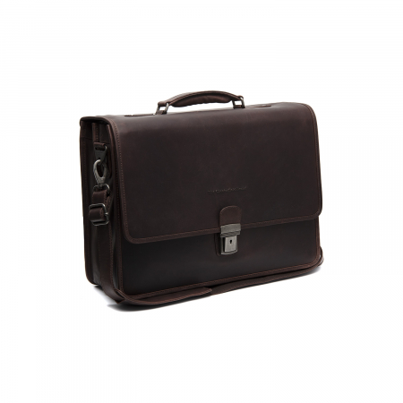 Genti laptop - Servieta pentru acte si laptop 15 inch, The Chesterfield Brand, Glenwood, piele naturala, Maro inchis