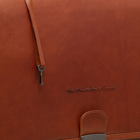 Servieta pentru acte si laptop 15 inch, The Chesterfield Brand, Glenwood, piele naturala, Maro coniac [3]