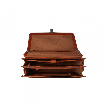 Servieta pentru acte si laptop 15 inch, The Chesterfield Brand, Glenwood, piele naturala, Maro coniac [1]