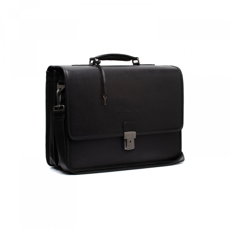 Genti laptop - Servieta pentru acte si laptop 15 inch, The Chesterfield Brand, Glenwood, piele naturala, Negru