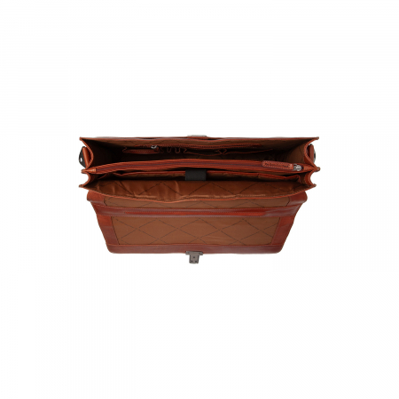Servieta pentru acte si laptop 15 inch, The Chesterfield Brand, Salvatore, piele naturala, Maro coniac [3]
