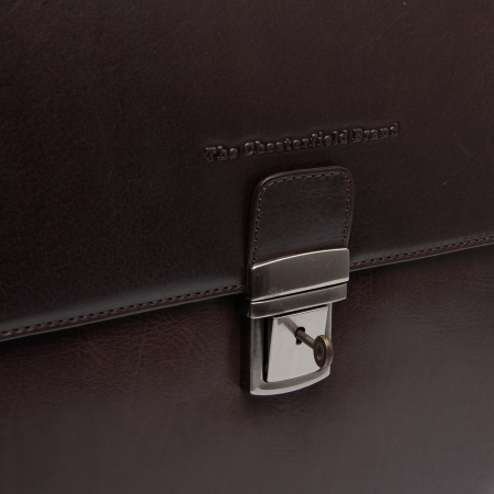 Servieta pentru acte si laptop 15 inch, The Chesterfield Brand, Salvatore, piele naturala, Maro inchis [3]