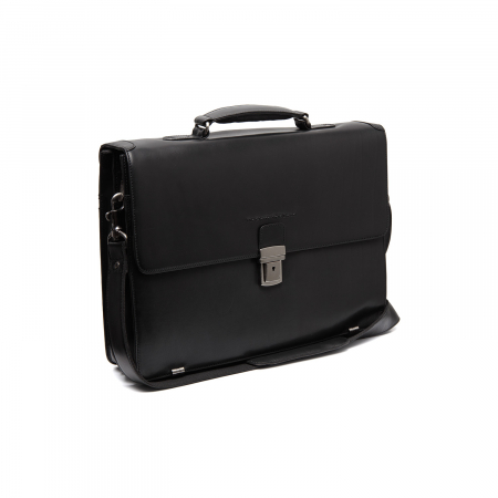 Genti laptop - Servieta pentru acte si laptop 15 inch, The Chesterfield Brand, Salvatore, piele naturala, Negru