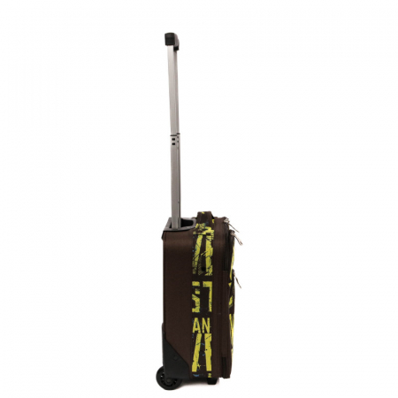 Troler extra mic COLAGE material textil impermeabil, gri cu galben 40 cm [6]