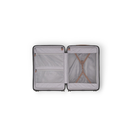 Troler mare din policarbonat usor si piele naturala, The Chesterfield Brand, Zuna, Negru [1]