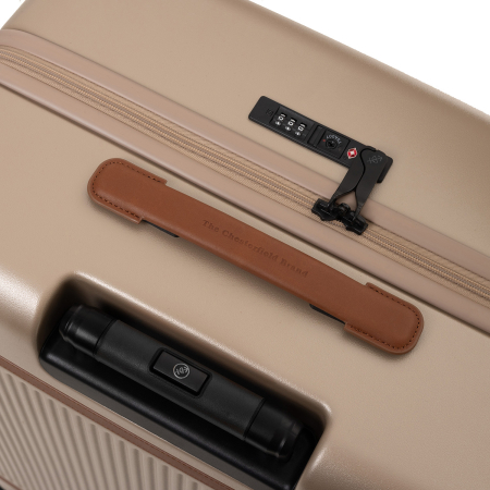 Troler mare din policarbonat usor si piele naturala, The Chesterfield Brand, Zuna, Bej Champagne [2]