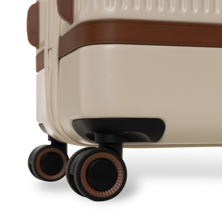 Troler mare din policarbonat usor si piele naturala, The Chesterfield Brand, Zuna, Bej [4]