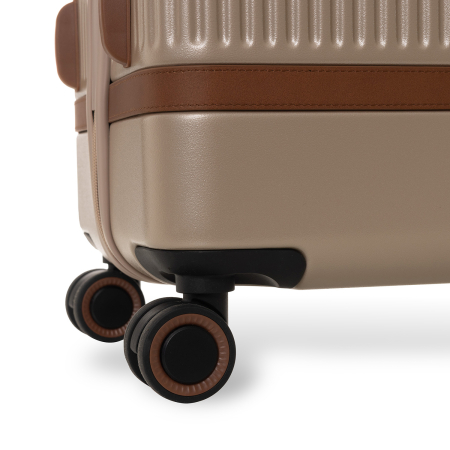 Troler mare din policarbonat usor si piele naturala, The Chesterfield Brand, Zuna, Bej Champagne [4]