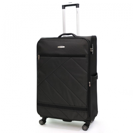 Trolere mari - Troler mediu Glamour 78 cm Lamonza, textil flexibil, Gri inchis