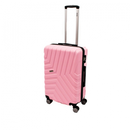 Genti voiaj - Troler mediu Malibu 65 cm, Lamonza, ABS, Roz pudra