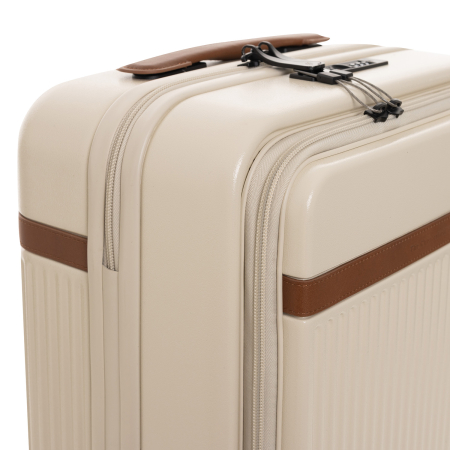 Troler mic cu compartiment de laptop, din policarbonat usor si piele naturala, The Chesterfield Brand, Zuna +, Bej [9]