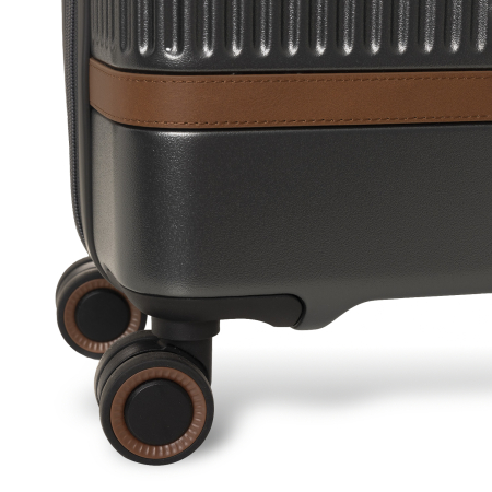 Troler mic cu compartiment de laptop, din policarbonat usor si piele naturala, The Chesterfield Brand, Zuna +, Negru grafit [8]