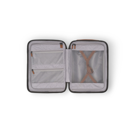 Troler mic cu compartiment de laptop, din policarbonat usor si piele naturala, The Chesterfield Brand, Zuna +, Negru grafit [4]