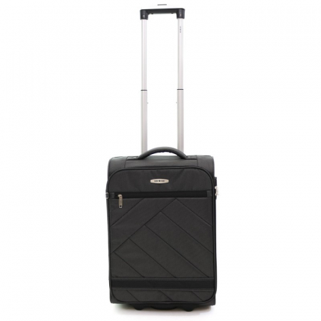 Troler mic Glamour 55 cm Lamonza, textil flexibil, Gri inchis [1]