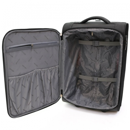 Troler mic Glamour 55 cm Lamonza, textil flexibil, Gri inchis [2]