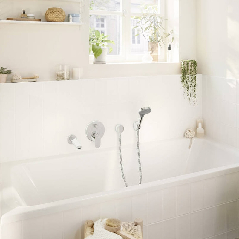 Baterie Cadă-Duș Hansgrohe Rebris S Montaj Incastrat Crom [2]