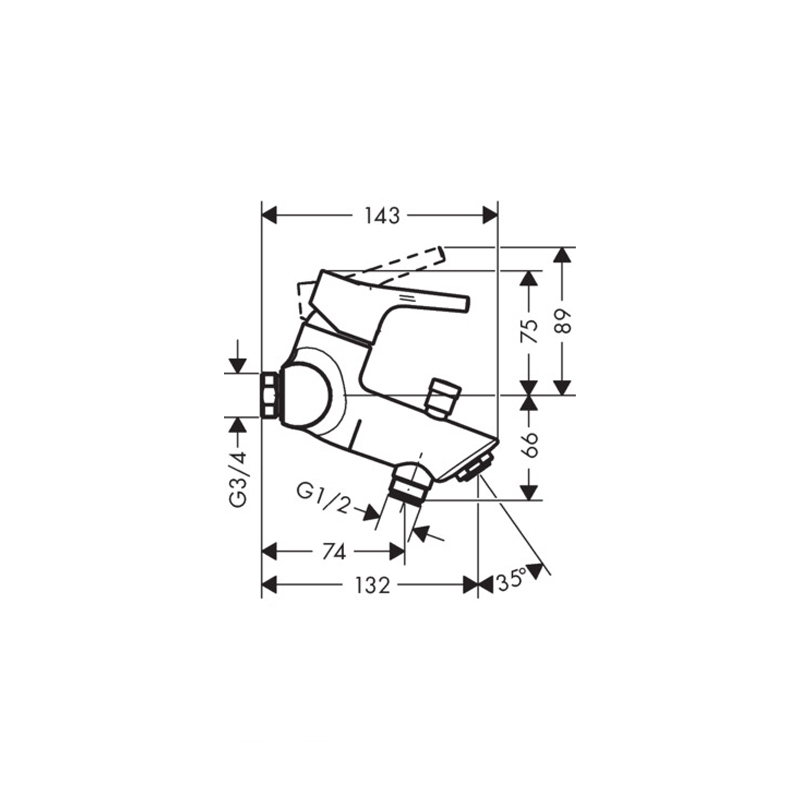 Baterie Cadă-Duș Hansgrohe Talis Select S Crom [3]