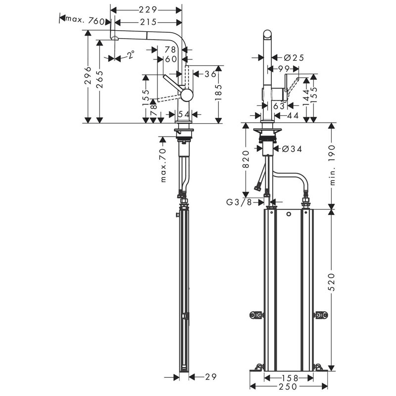 Baterie de bucătărie Hansgrohe Talis sBox cu pipă extractabilă [4]