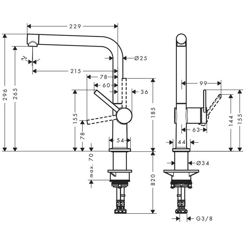 Baterie de bucătărie monocomandă Hansgrohe Talis [2]