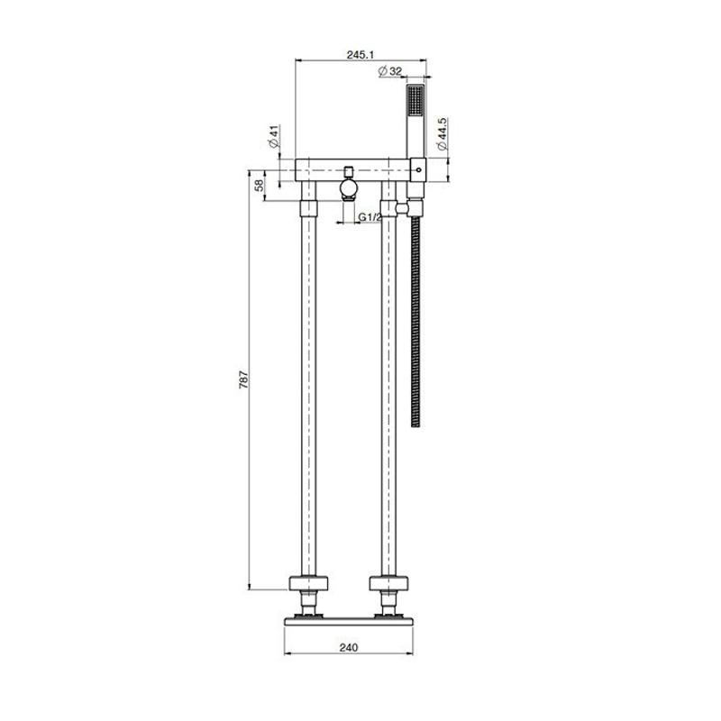 Baterie Cada Freestanding FIMA Carlo Frattini Spillo Up Crom [4]