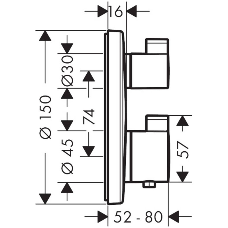 Baterie Duș Termostatată Hansgrohe Ecostat S Bronz Periat [2]
