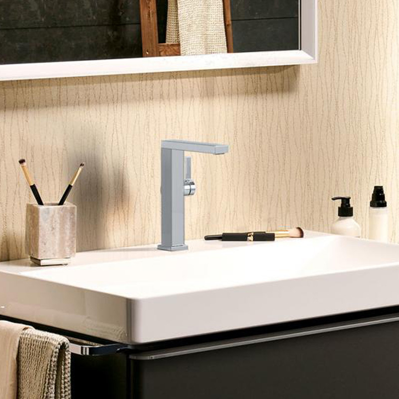 Baterie înaltă pentru lavoar Hansgrohe, Tecturis E 210 Fine, CoolStart, EcoSmart+, cu ventil, crom [2]