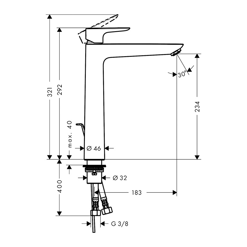 Baterie lavoar cu ventil, Hansgrohe, Talis E 240, bronz periat [2]