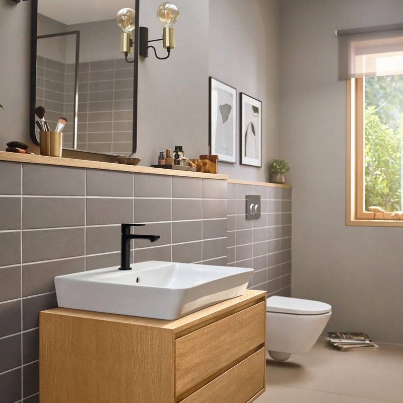Baterie lavoar, Hansgrohe, Rebris E 110, CoolStart, cu ventil pop-up plastic, negru mat [2]