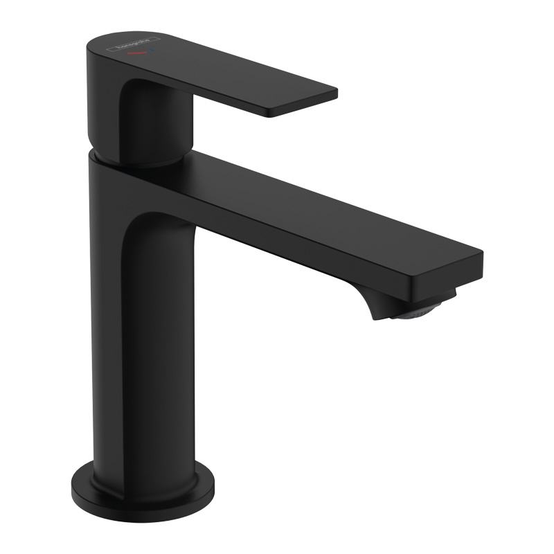 Baterie lavoar, Hansgrohe, Rebris E 110, CoolStart, cu ventil pop-up plastic, negru mat [1]