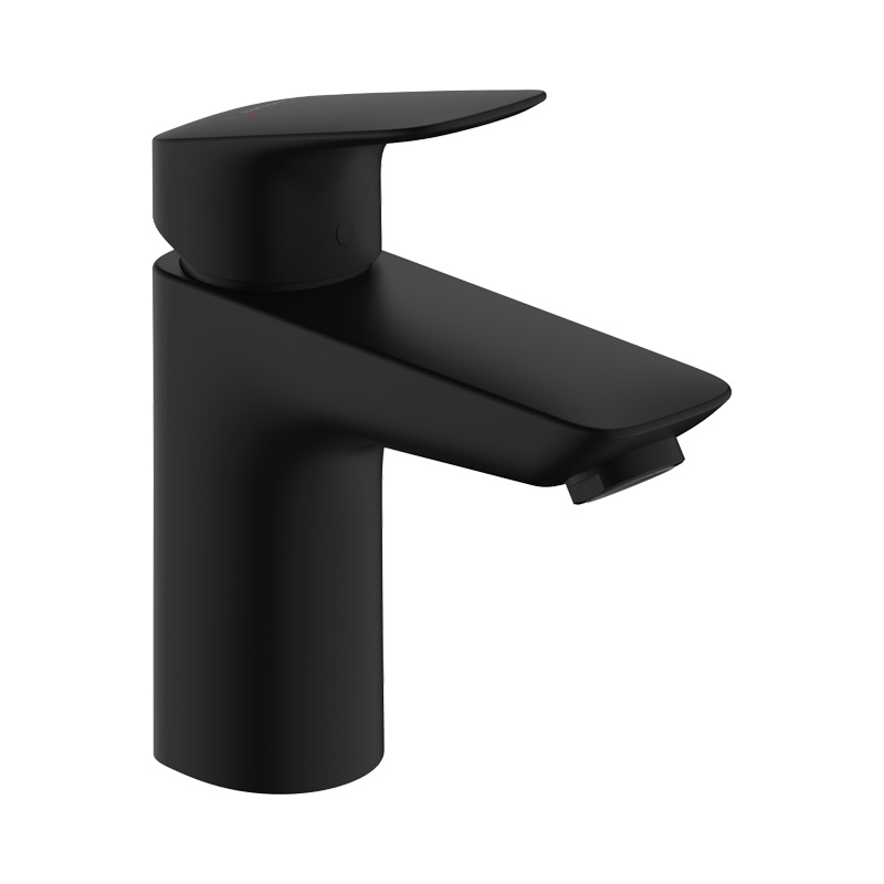 Baterie pentru lavoar Hansgrohe, Logis 100, cu ventil cu tijă, negru mat [1]
